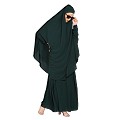Two piece Jilbab abaya in Nida matt fabric- Bottle Green Two piece Jilbab abaya in Nida matt fabric- Bottle Green